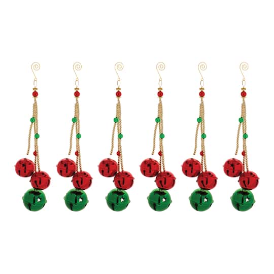 6ct. Sleigh Bell Drop Ornaments By Melrose | 13.5" | Michaels®